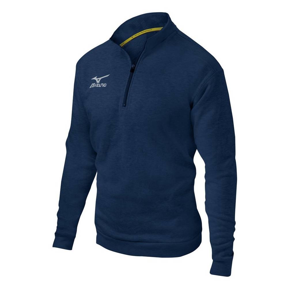 Pullover Mizuno 1/2 Zip Fleece Hombre Azul Marino Ofertas GLYK-97834